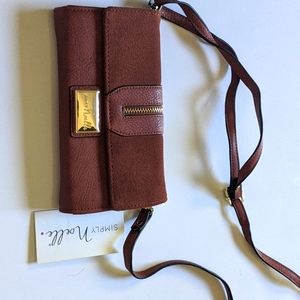 Simply Noelle, Cross Body brown Leather Purse